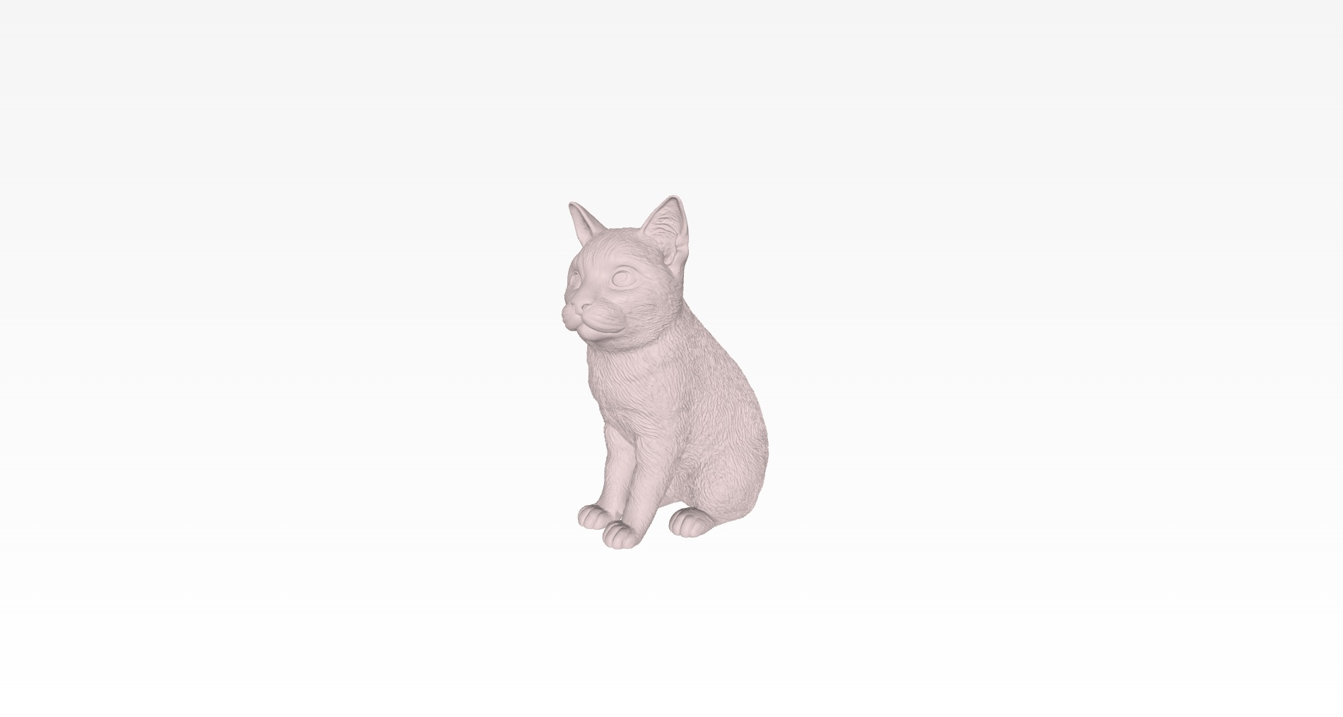 Realistic Cat Model STL File, 3D Print File