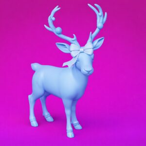 Cute Christmas Reindeer STL Free – Commercial Use – Desk Decoration Printable