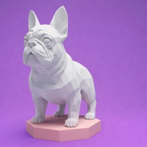 Realistic French Bulldog STL – Detailed 3D Printable Dog Statue for Pet Lovers