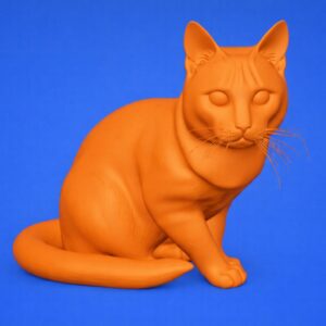 Detailed Sitting Cat STL for Resin and FDM – Minimalist Interior Decor 3D Print