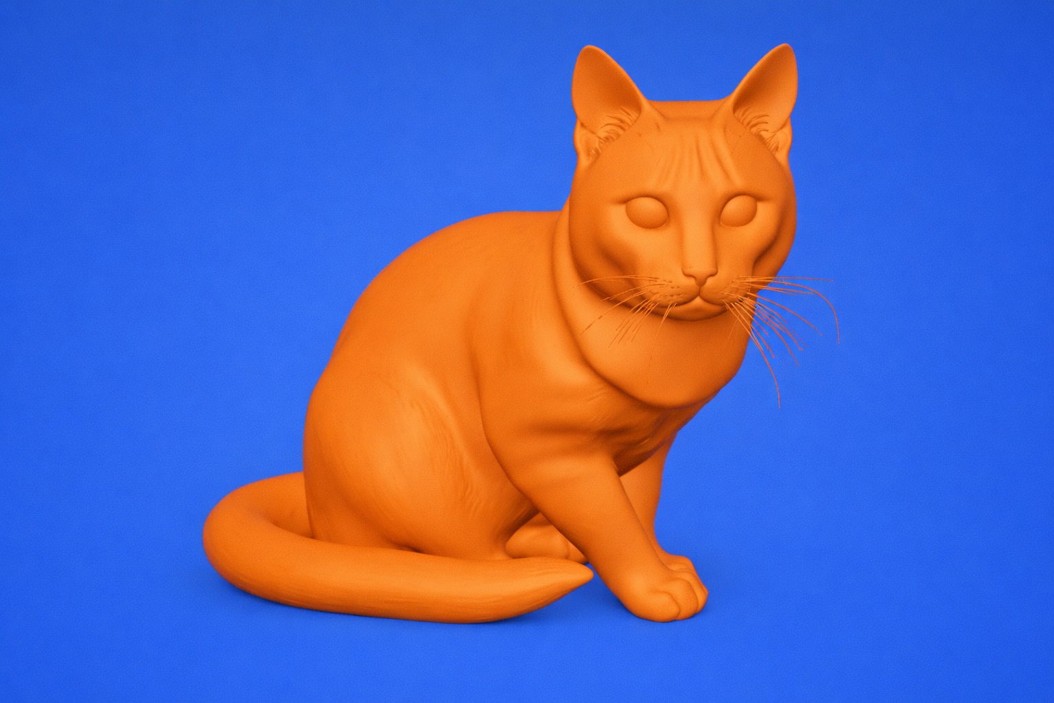 Detailed Sitting Cat STL for Resin and FDM – Minimalist Interior Decor 3D Print