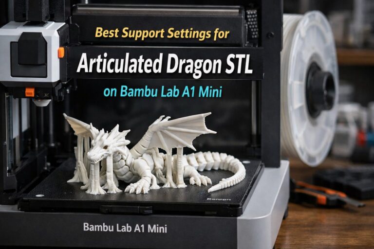 Best Support Settings for Articulated Dragon STL on Bambu Lab A1 Mini