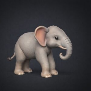 Free Elephant STL File – Cute Baby Elephant 3D Print Model