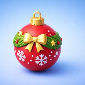 Free Christmas Ball STL File for 3D Printing (Commercial Use Allowed)