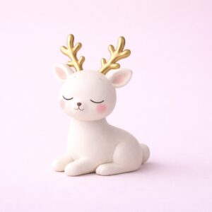 Minimalist Christmas Deer Decor for Desktop – Cute Modern Holiday Ornament